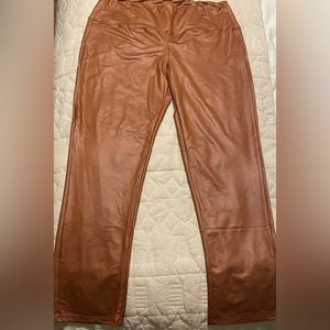 Boutique, camel faux leather leggings